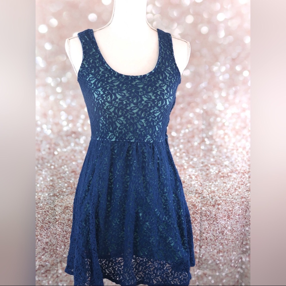 Blue lace dress